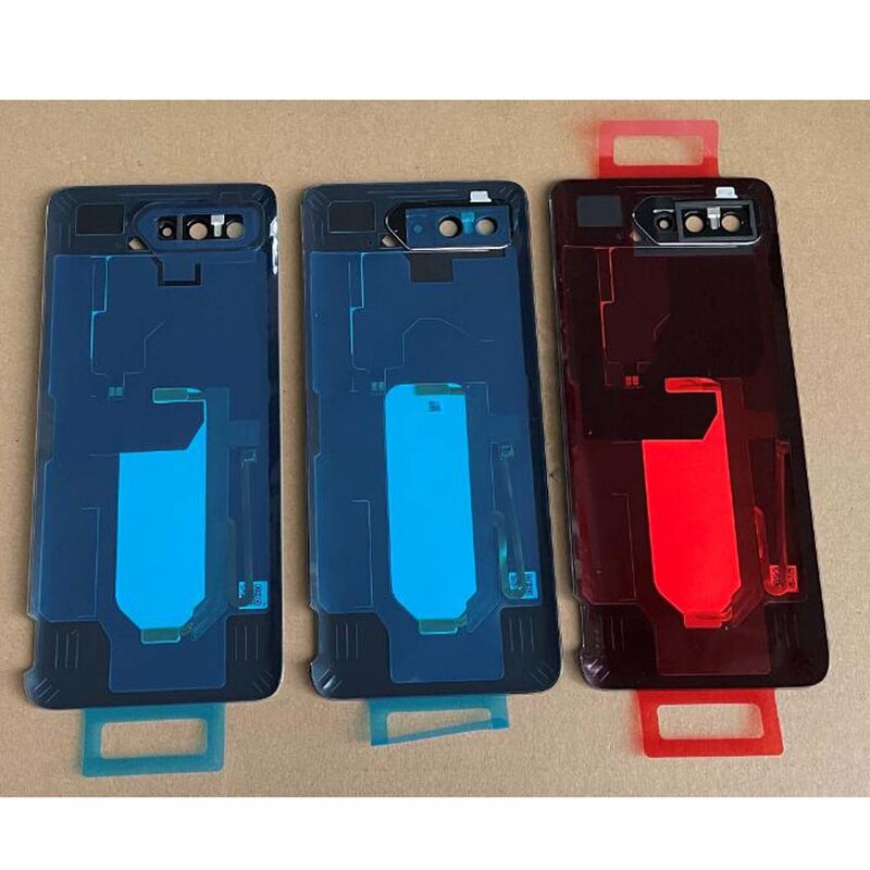 100% Оригинальный чехол для Asus ROG Phone 5 5S ZS673KS, стеклянная панель, задняя крышка батарейного отсека, крышка двери и объектив камеры