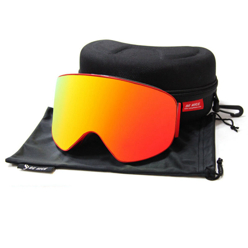 Magnetische Skibrillen Met Quick-Change Lens En Case Set 100% UV400 Bescherming Anti-Fog Snowboard Goggles Voor mannen & Vrouwen 2019