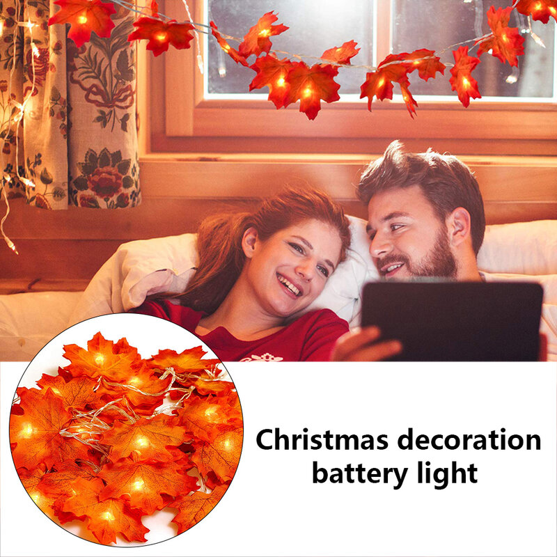 Guirnalda de luces de arce con batería para decoración de fiestas navideñas, 10/20/40 LED, envío directo, novedad