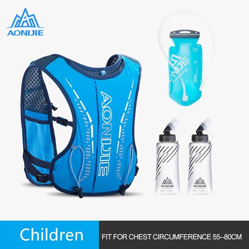 Aonijie 5l hidratação mochila ultra colete bonito desenho pacote saco crianças cross-country mochila para 6 a 12 anos c9105