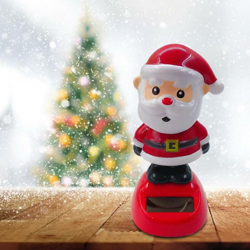 พลังงานแสงอาทิตย์ ABS รถเครื่องประดับ Santa Claus Snowman Dashboard เต้นรำ Snow Man Solar Powered Dancing Toy Decor