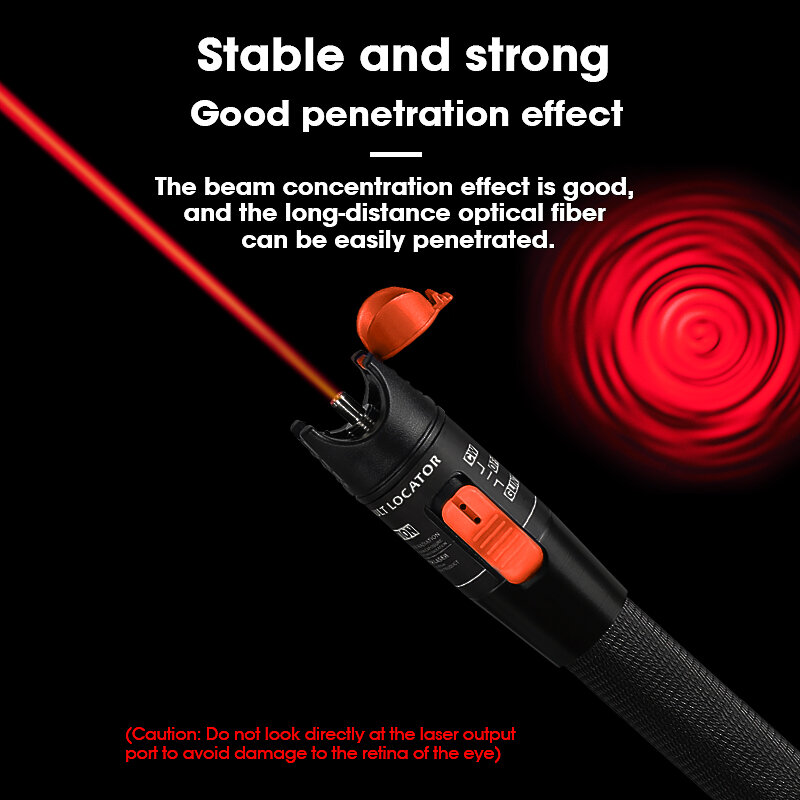 AUA-10mW localizador visual de falhas cabo de fibra óptica testador 10mw luz laser vermelho 10-12km caneta tipo localizador visual falha frete grátis