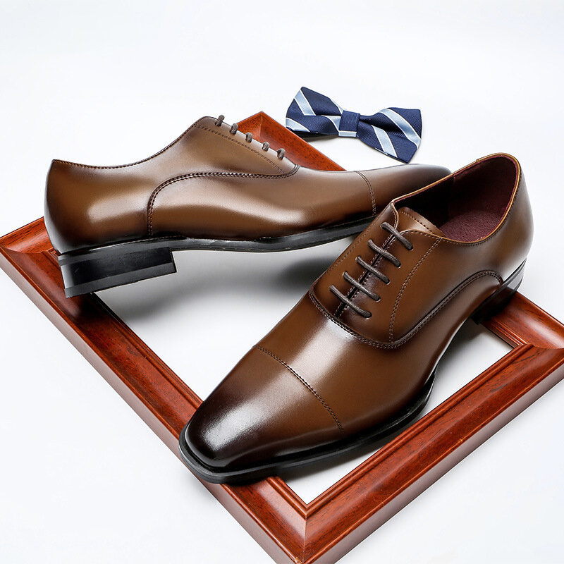 Oxford Bräutigam Kleid Formale Büro Beste Männer Schuhe Schwarz Echtes Leder Original Casual Business Designer Schuhe