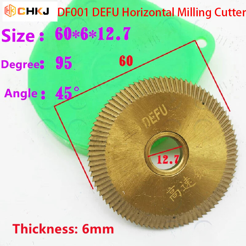 Chkj pf009 para o cortador de trituração horizontal de defu df001 titanium-chapeado de aço de alta velocidade 60*6*12.7*45 ° 95t cortador de trituração liso