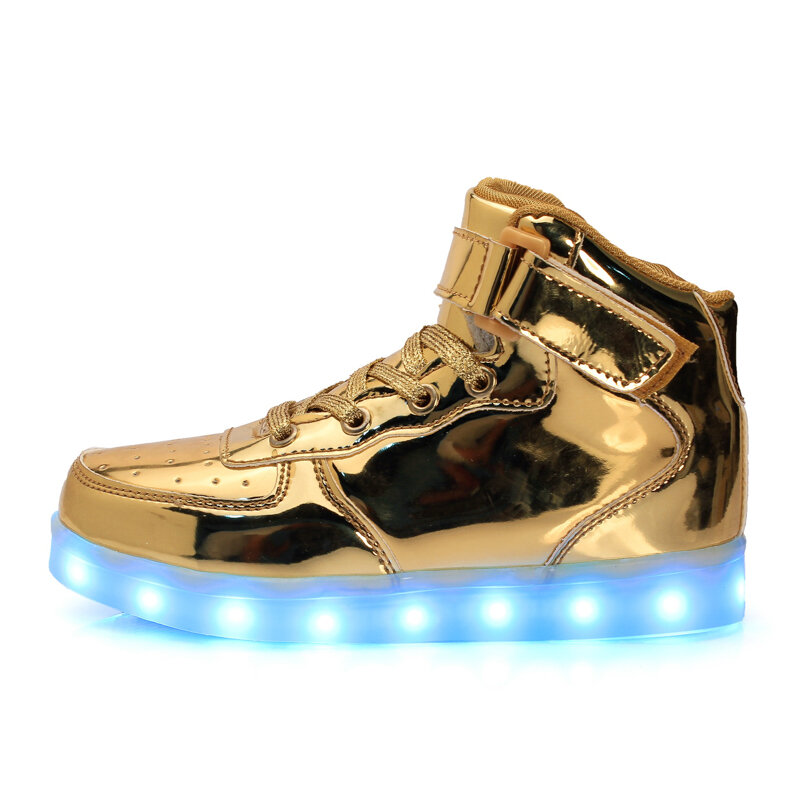 2020 детская светодиодная обувь с зарядкой Usb светящиеся кроссовки Детская одежда на застежке-липучке; Светящиеся туфли; Для девочек и мальчи...