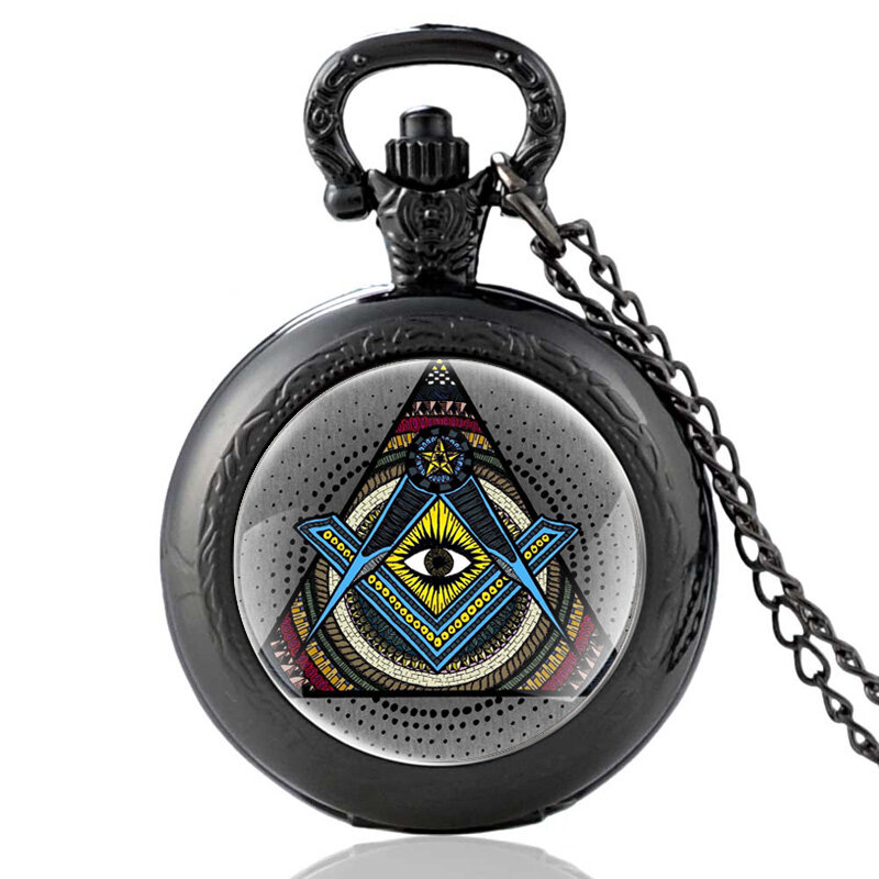 Reloj de bolsillo clásico de cuarzo para hombre y mujer, pulsera con colgante de ojo de la República, collar, relojes, regalos de joyería