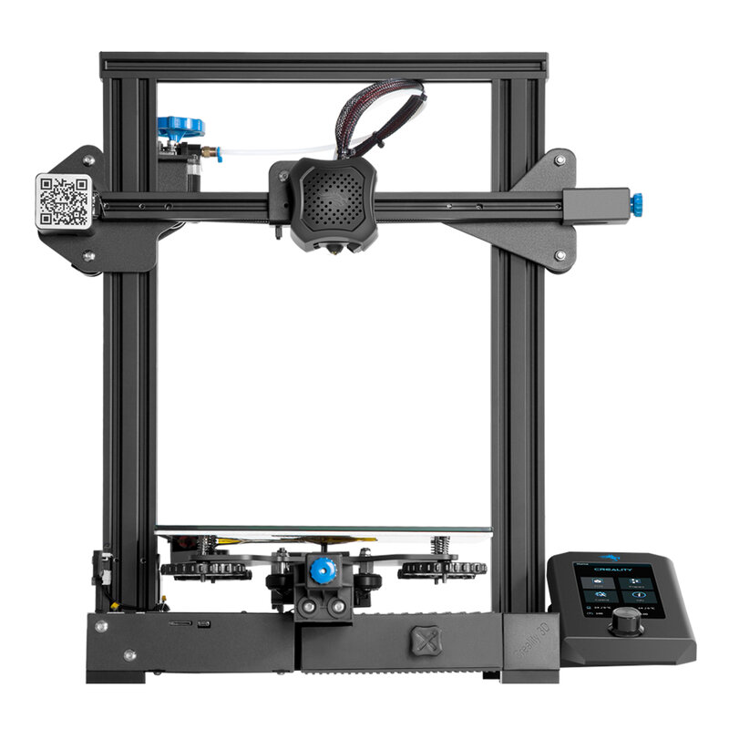 CREALITY-placa base 3D Ender-3 V2 para impresora 3D, dispositivo de impresión con controladores paso a paso TMC2208 silenciosos, interfaz de usuario nueva, Lcd a Color de 4,3 pulgadas carborundo, cama de vidrio