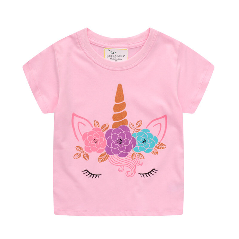VIDMID baby Mädchen baumwolle langarm einhorn t-shirts baby kinder cartoon casual kleidung 2-7 jahre kinder t-shirts kleidung w01