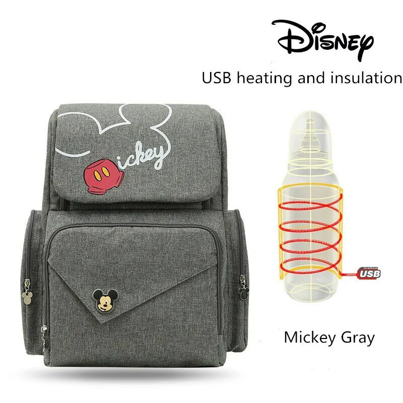 حقيبة ظهر عصرية جديدة للأمهات من Disney حقيبة ظهر للحفاضات متعددة الوظائف بسعة كبيرة للرضع حقيبة للتمريض الجاف من Cosas Para Bebes