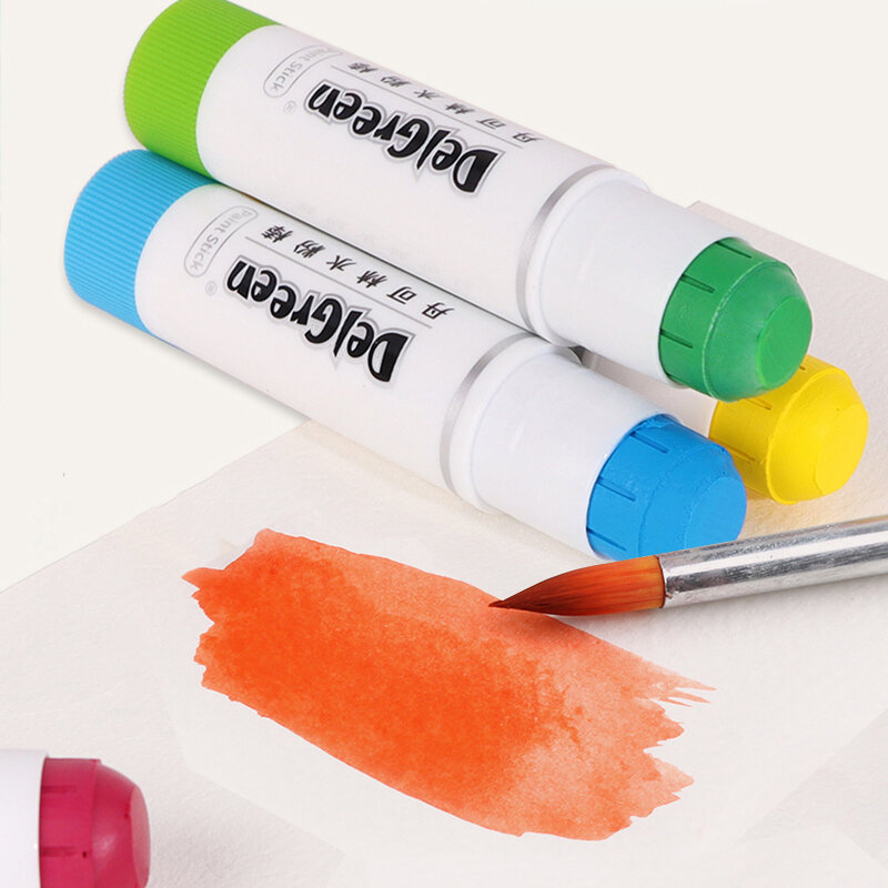 DELGREEN-palitos de pintura Gouache sólido suave/pasteles/crayones Básicos/Macaron, 12/18 colores, grafiti Soluble en agua de grado artístico