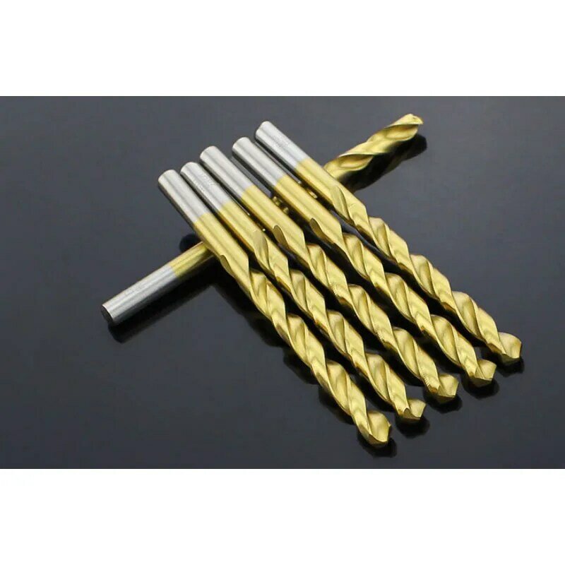 Broca eléctrica de titanio HSS, vástago recto de cobalto, herramienta de corte de agujeros de perforación de Metal y madera, 1-5 piezas