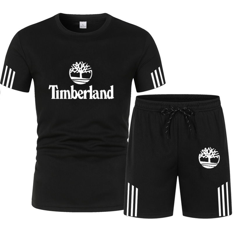 Conjunto de 2 piezas de ropa deportiva para hombre, camisetas y pantalones cortos con estampado de verano, 2021