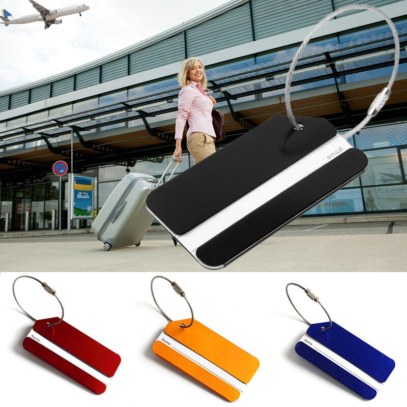 New Women Men Aluminium Luggage Bags Accessorles Novelty Funky Travel Luggage Label Straps Suitcase Luggage Tags