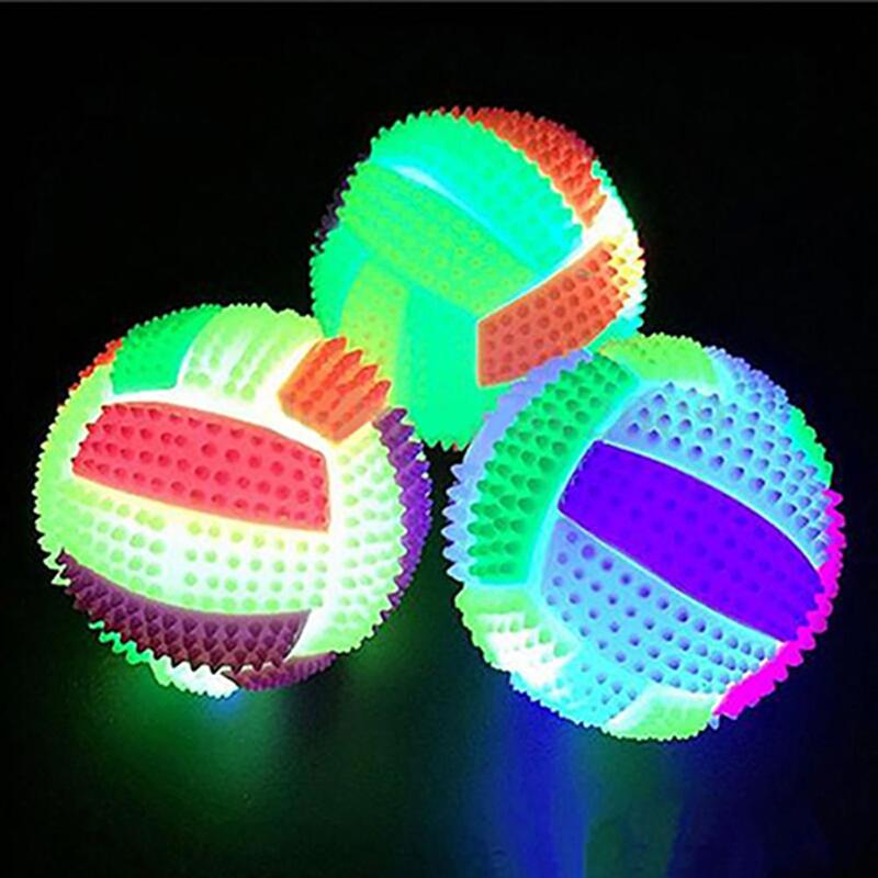 LED Luminous piłka kauczukowa noc lampa błyskowa piłka nożna Vent Ball dzieci Pet gra zabawka dla psa dzieci dziewczyny chłopcy prezent