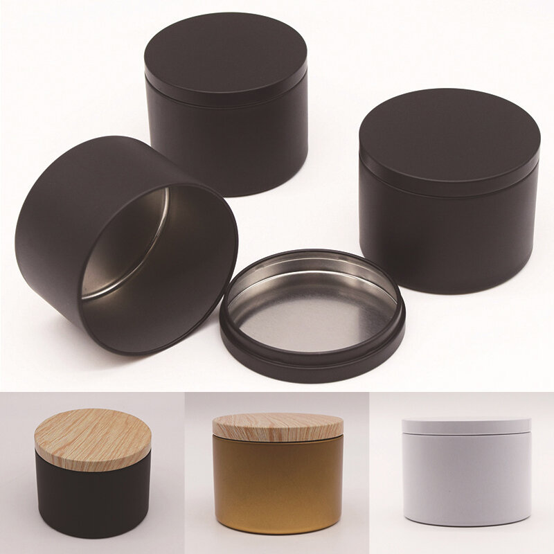 1PCS tin box double-sided dumb black beeswax shell candle tinplate vertical tube round empty tin can S27