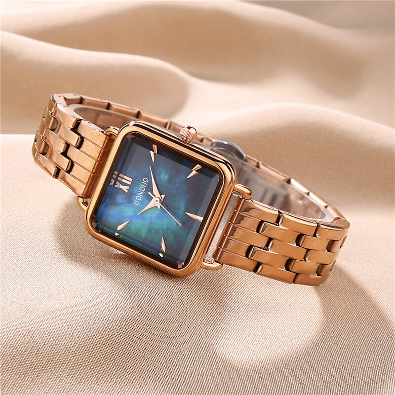 Mulheres relógio de aço inoxidável strass feminino relógio de pulso de quartzo pulseira de moda relógio quadrado senhoras reloj mujer
