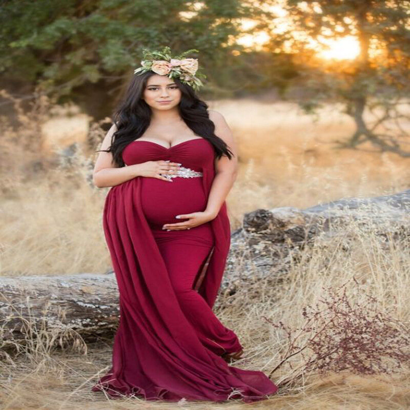 Maternity Photography Props Maxi Maternity Gown Lace Maternity Dress Pregnant Women Fancy Shooting Photo Summer Pregnant Dress