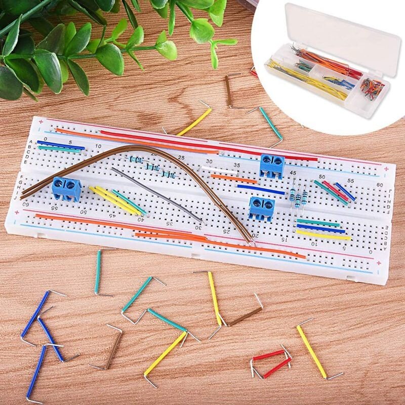 140 Pieces Preformed Breadboard Jumper Wire Kit 14 Lengths Assorted for Breadboard Prototyping Solder Circuits