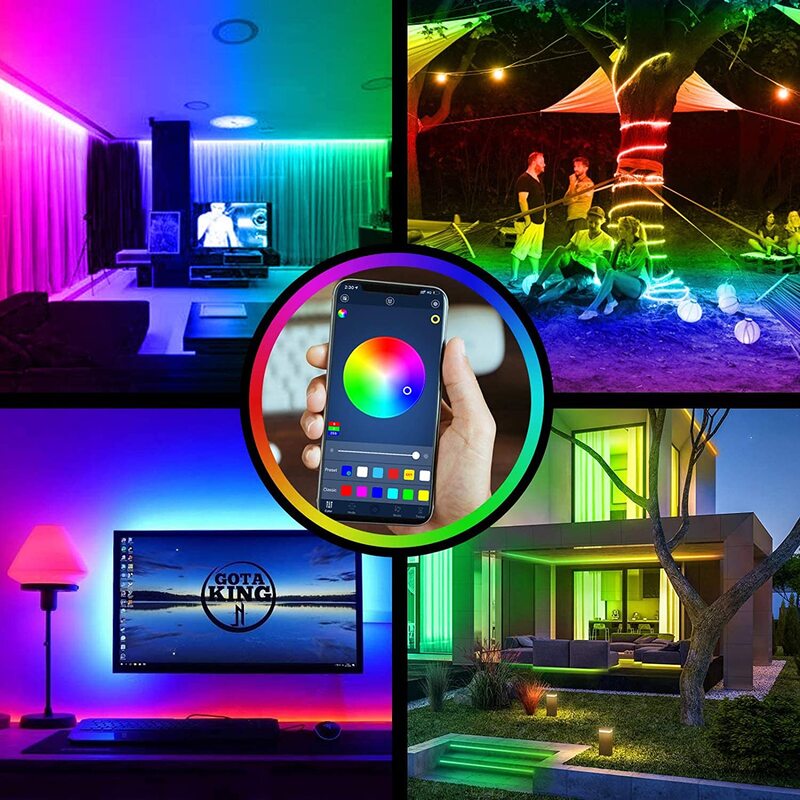 PIRTSDEL-tiras de luz LED de 5V, 5050, mando a distancia infrarrojo Bluetooth, 0,5 M-5M, lámpara Flexible, cinta de diodo, TV, Luces para fiesta de Halloween