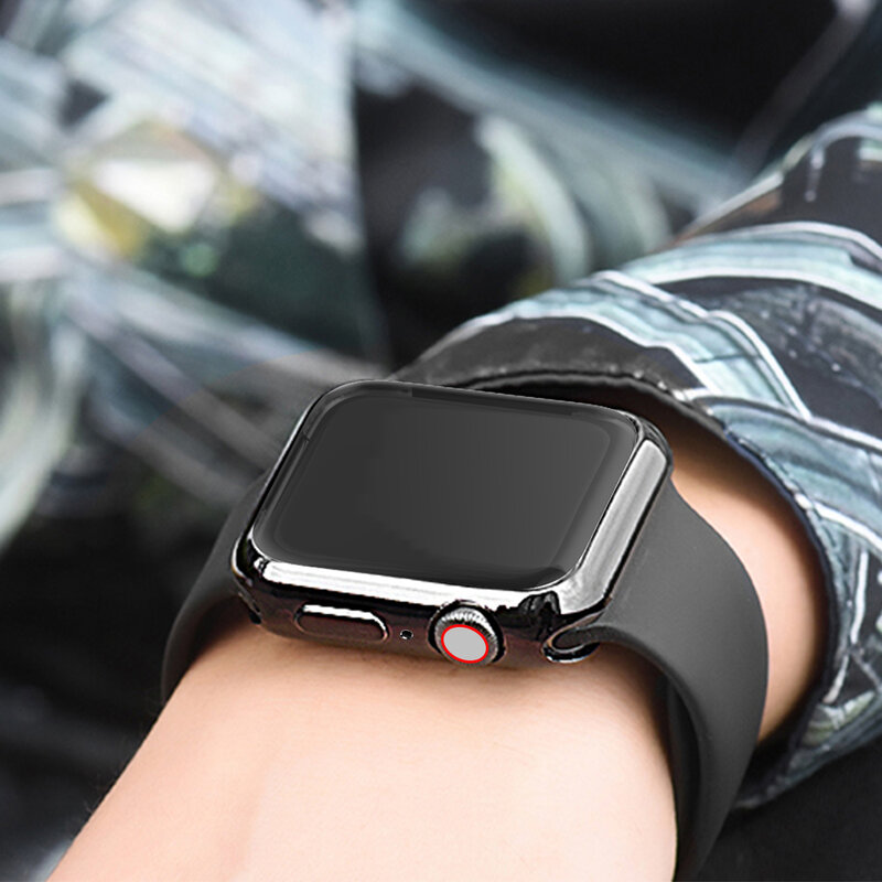 Manchon en silicone souple de placage antichute, pour Apple Watch 40mm 44mm pour iWatch 1 2 3 4 5, protection du boîtier 42mm 38mm