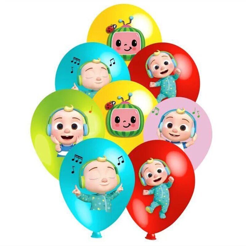 Cocomelon-ラテックスバルーンセット,誕生日パーティーの装飾,出生前のパーティー,子供のおもちゃ