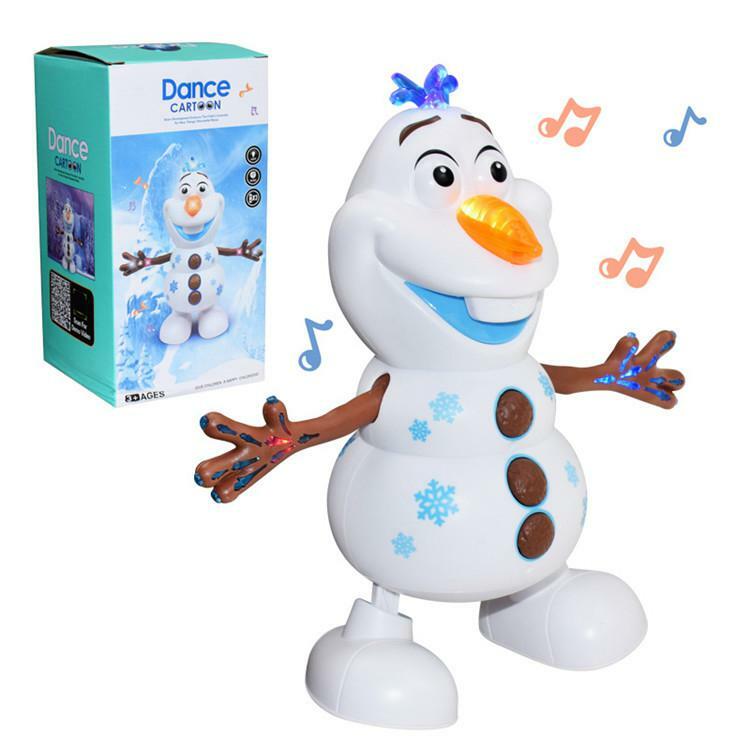 Boneco de neve olaf, brinquedo musical com luz que acende com música, 5 músicas, presente de natal para crianças, aniversário, ano novo, 2021