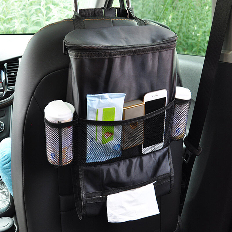 Organizador de asiento trasero de coche para niños, bolsa de almacenamiento impermeable para biberón de bebé, bolsa térmica para asiento de coche, bolsa colgante con múltiples bolsillos