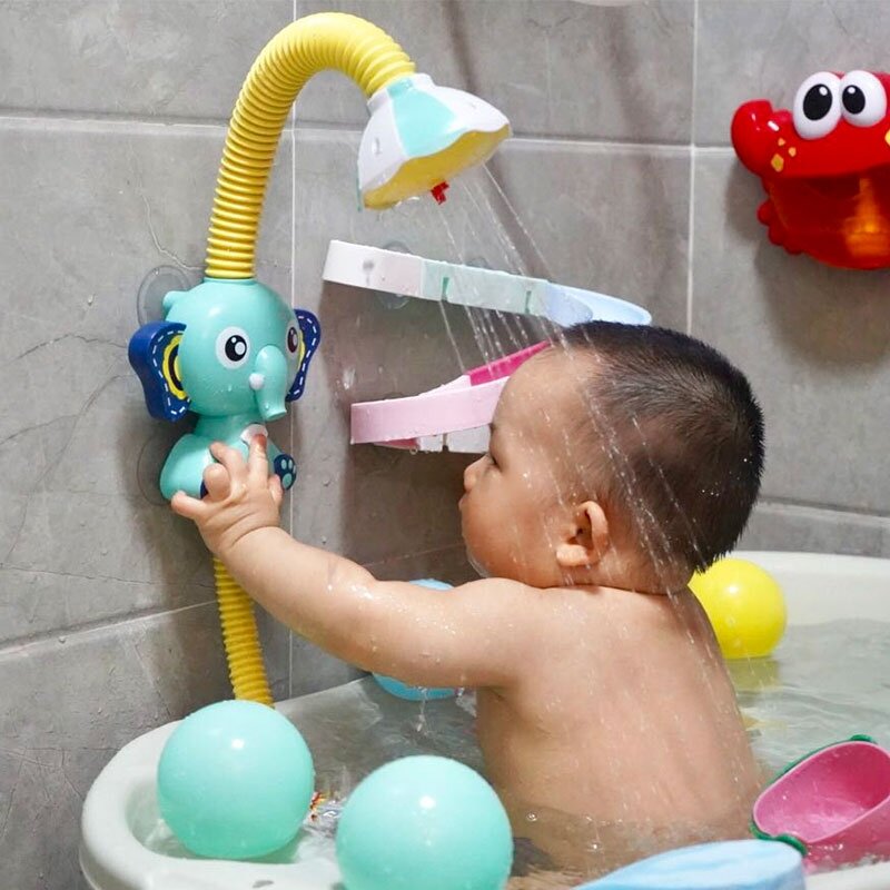 Jouets de bain à pulvérisation d'eau, éléphant électrique, jouets de bain pour enfants bébé salle de bain baignoire robinet douche jouets ventouse forte jeu d'eau pour enfants
