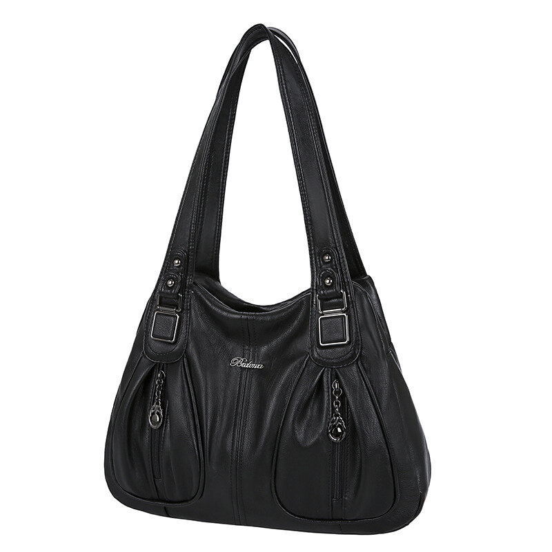 Bolsa de ombro feminina luxuosa de couro pu, bolsa de mão estilo vintage retrô, bolsa de mão, 2020