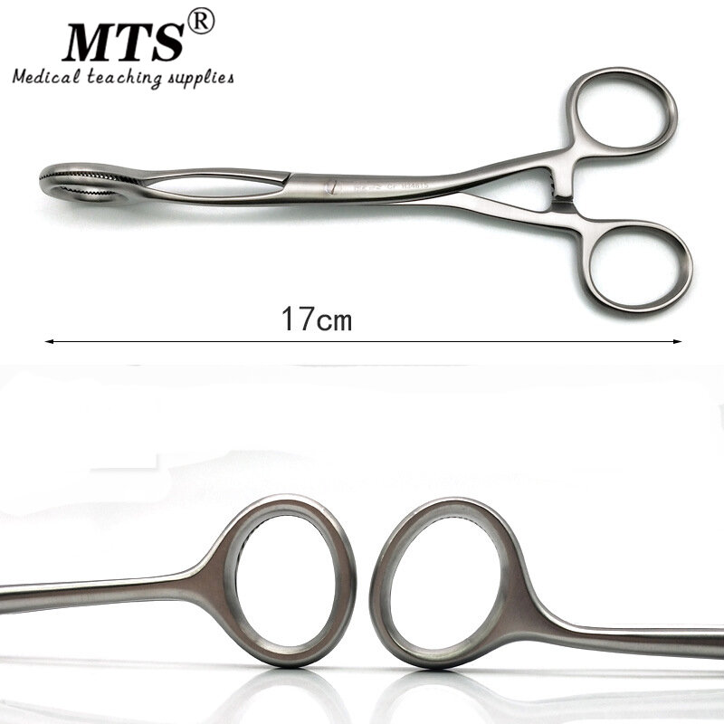Tongue forceps 17cm stainless steel straight elbow tongue forceps dental oral surgery instruments