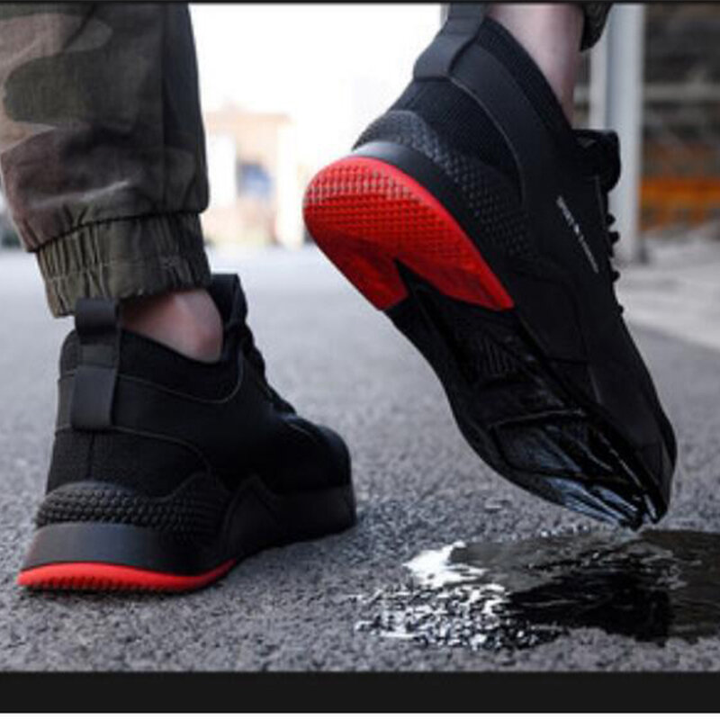 botas de seguridad industriales zapatillas informales transpirables de camuflaje a prueba de perforaciones otoño Zapatos de seguridad de trabajo con punta de acero para hombre y mujer 