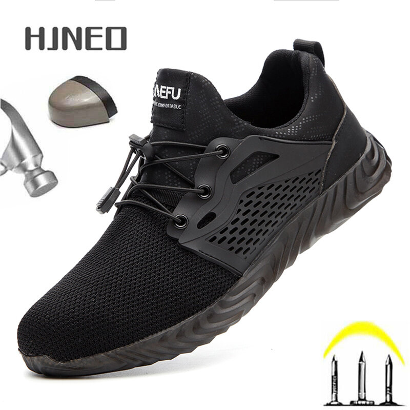 Men And Women Safety Shoes Steel Toe Cap Men's Work Boots Breathable Sports Shoes Construction Trekking Boots Working Sneakers