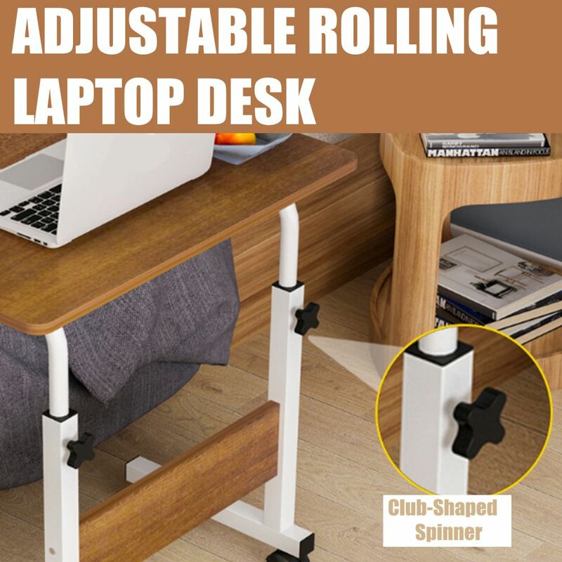Mesa de ordenador portátil ajustable, escritorio giratorio para cama, se puede levantar, 80x40cm