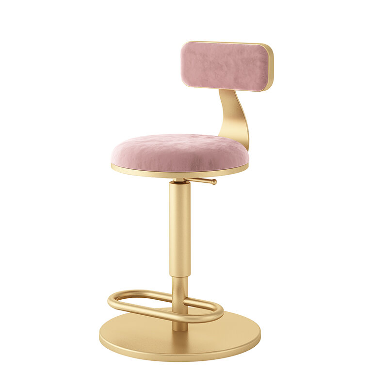 Cadeira de bar alta luxuosa, moda do norte europeu, com elevação, giratória, redonda, para chá e leite