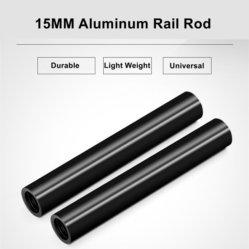 DSLR Camera 15mm Aluminum Rail Rod w/ 10cm , 25cm , 30cm , 40cm Long for 15mm Rail Support System for Follow Focus