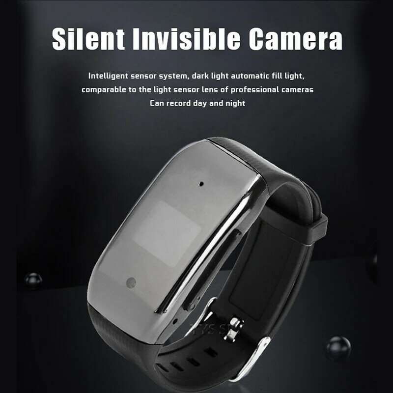 8GB Digital Voice Recorder Watch 1080P HD Video Wearable Micro Camcorder Mini Camera Audio Record Small Detachable Wristband
