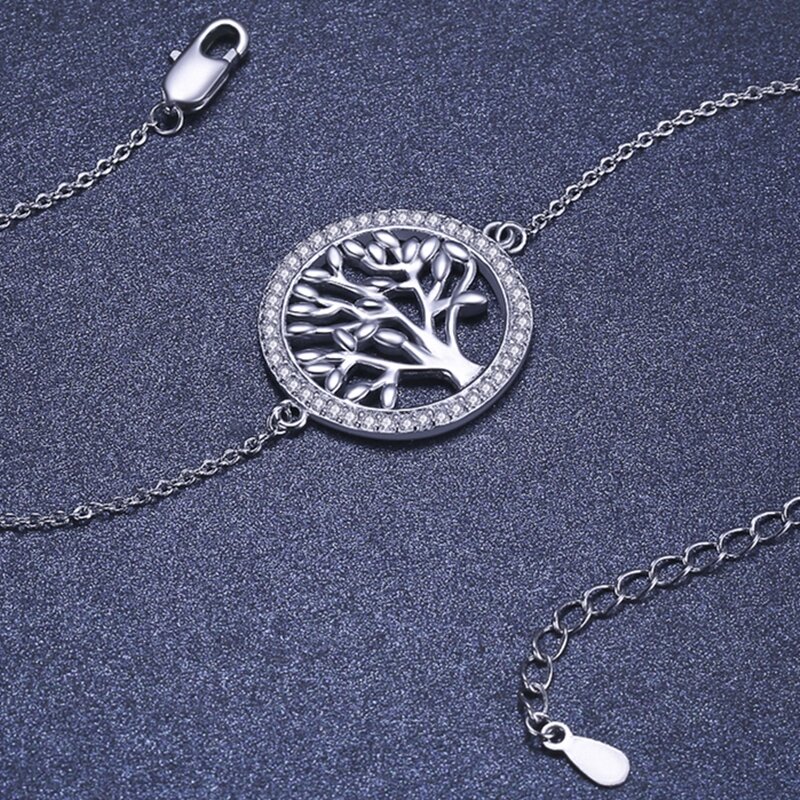 Sodrov pulseira de prata esterlina 925, charme de casal para mulheres 20mm árvore da vida bracelete de sorte para mulheres joia 925