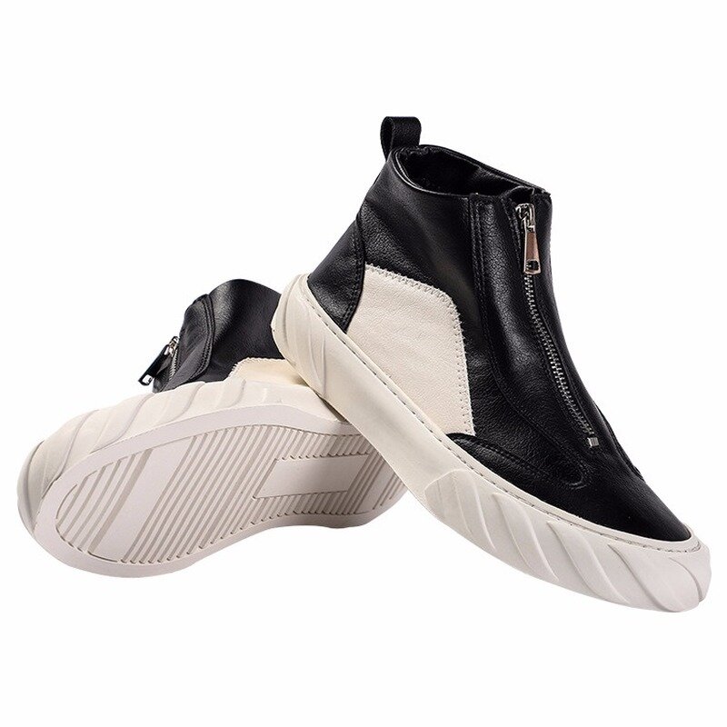 Zapatos informales con cremallera para hombre, calzado plano, transpirable, versión coreana, T3-02, Otoño, 2019