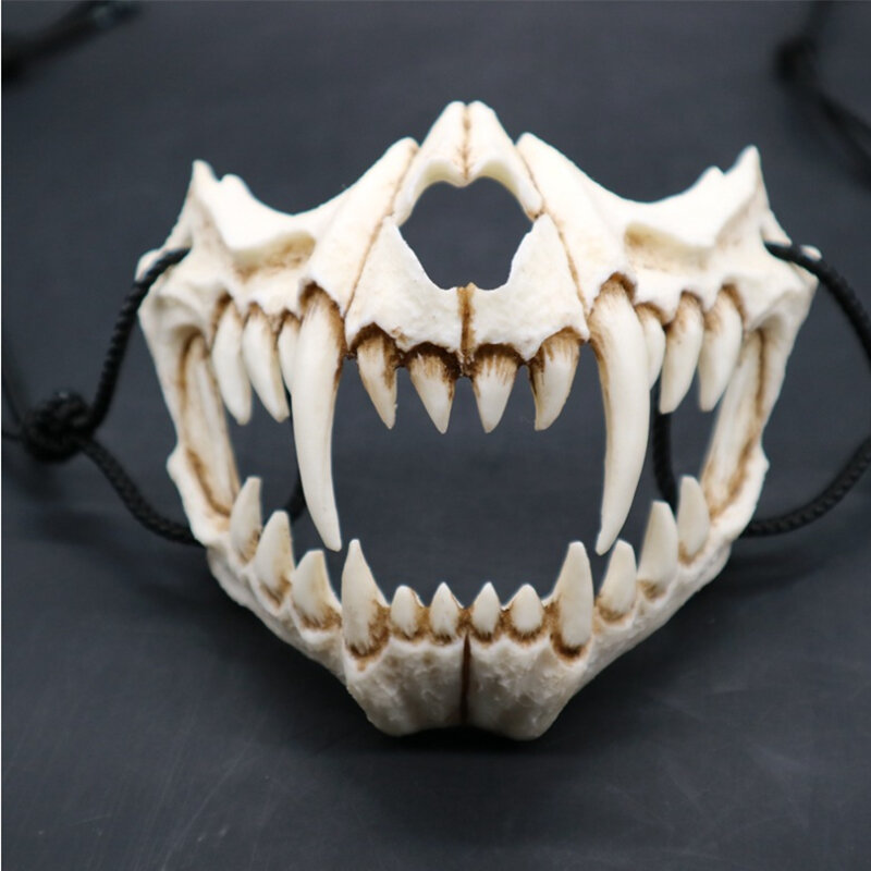 Японская Маска из смолы В Стиле Аниме Дракон Бог скелет маска на Хэллоуин Дракон Бог Тигр якша маска тенгу для вечеринки косплей костюм рекв...