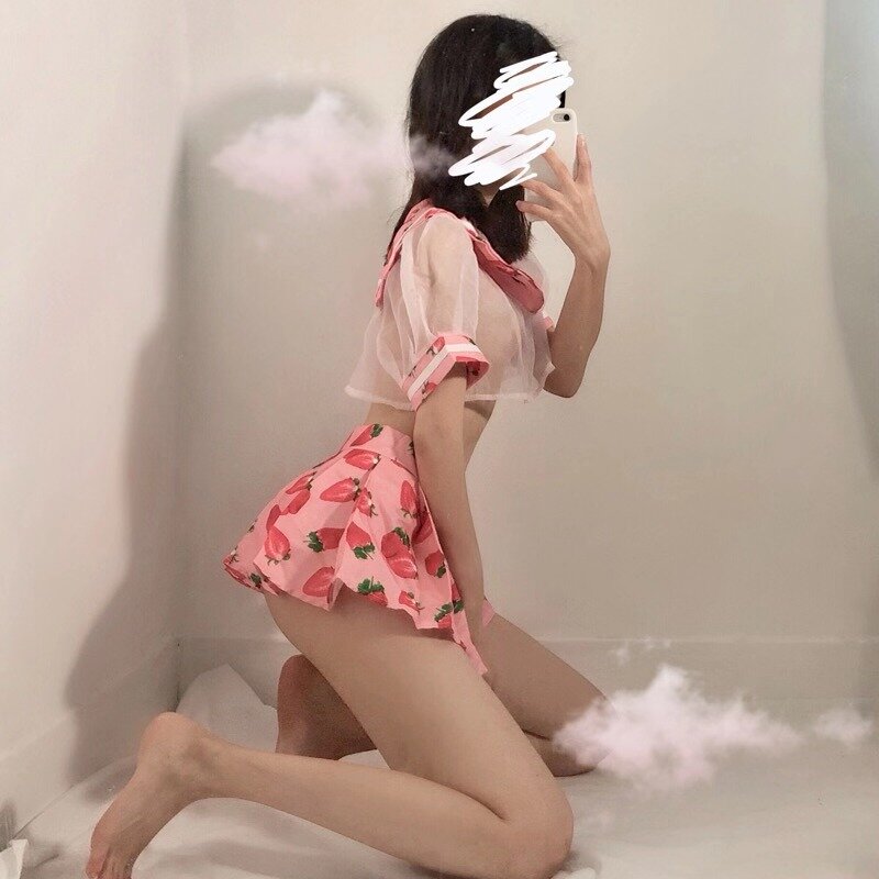 Disfraz de chica japonesa Kawaii, uniforme de estudiante, ropa interior Sexy de Sailor, lencería erótica, Roleplay, minifalda
