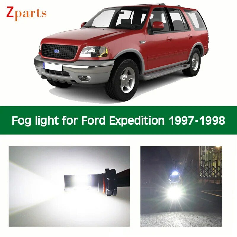 Lâmpada led para farol de neblina automotivo, lâmpada branca para ford envio 1997 e 1998 k, acessórios 12v e 6000k, 1 par