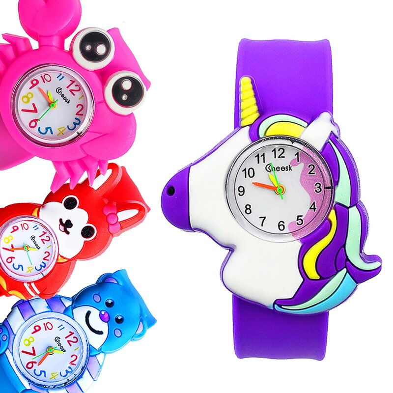 1Pcsขายส่งนาฬิกาเด็กเด็กคริสต์มาสของขวัญ3D Pony Kidsนาฬิกาเด็กของขวัญของเล่นยูนิคอร์นนาฬิกาสำหรั...