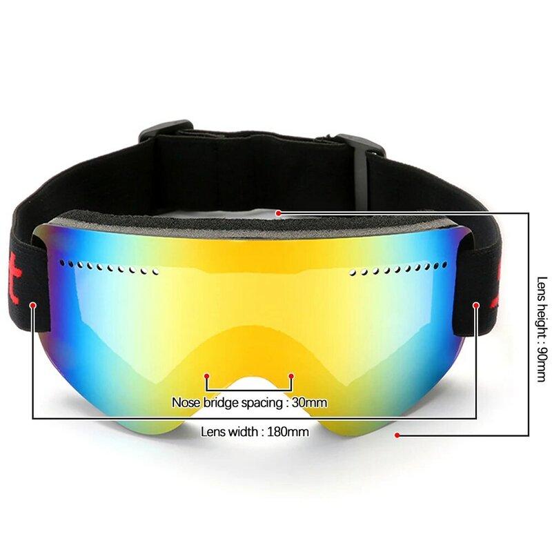 Зимние очки из поликарбоната, противотуманные УФ-очки для защиты глаз, для спорта на открытом воздухе, езды на мотоцикле, сноуборде, лыжных о...