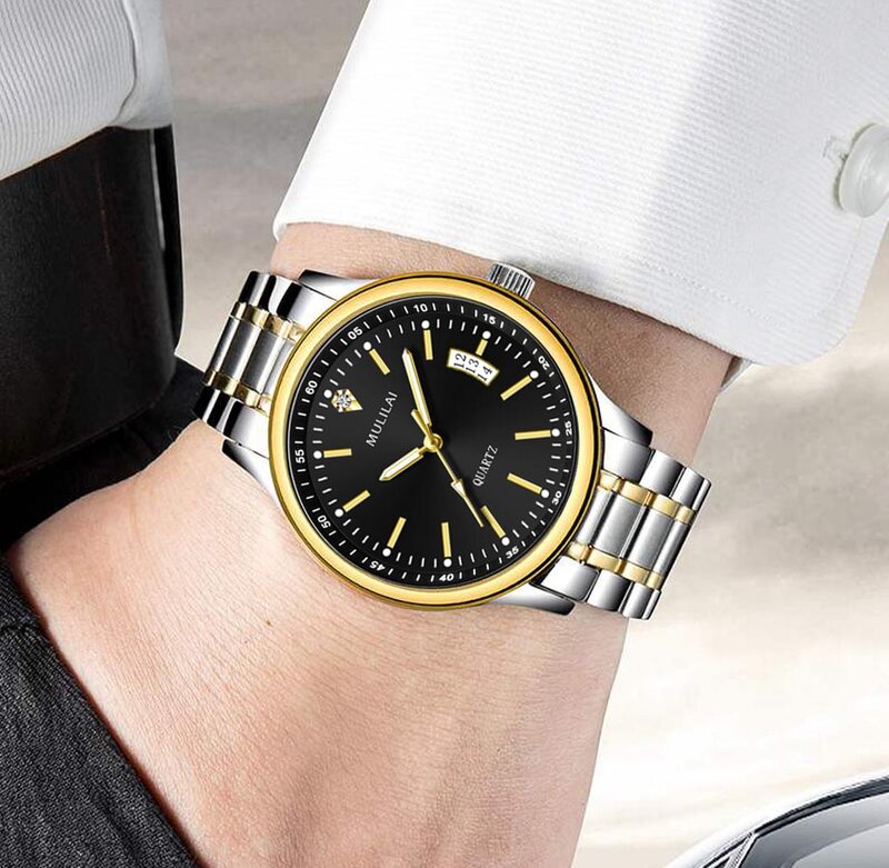Luxe Gouden Mannen Kijken Heren Horloge Business Luxe Roestvrij Stalen Horloge Voor Mannen Militaire Sport Relogio Masculino Reloj Hombre