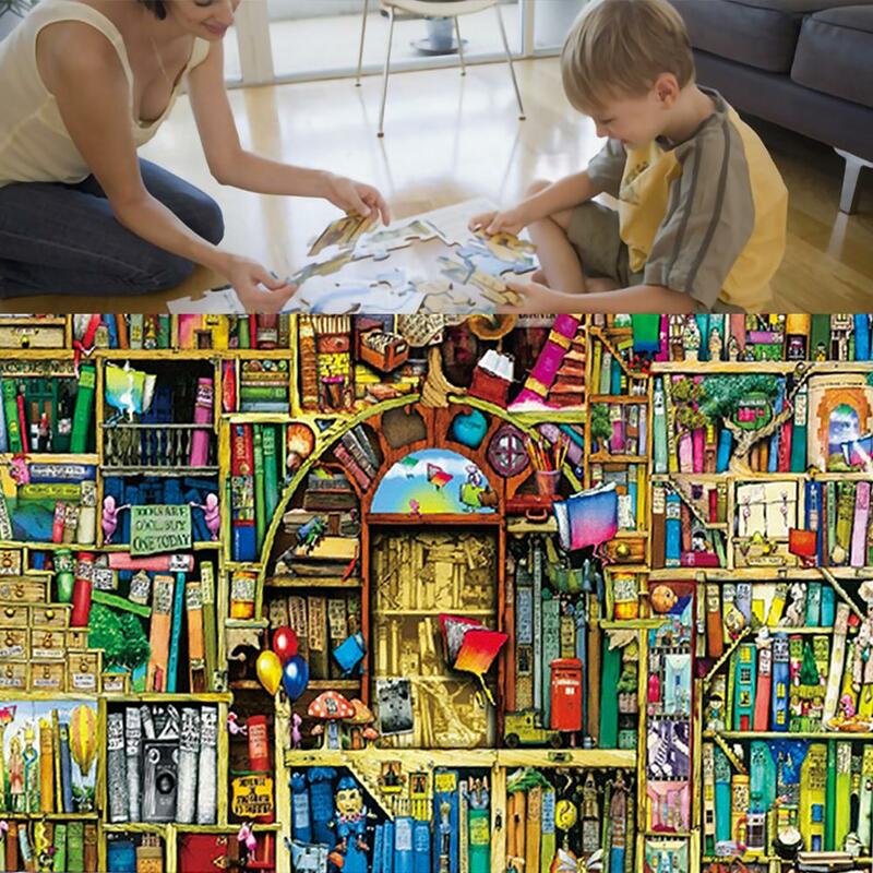 책장 퍼즐 1000 조각 성인 퍼즐 나무 아이 장난감 지그 소 퍼즐 어린이 교육 완구 선물 용품