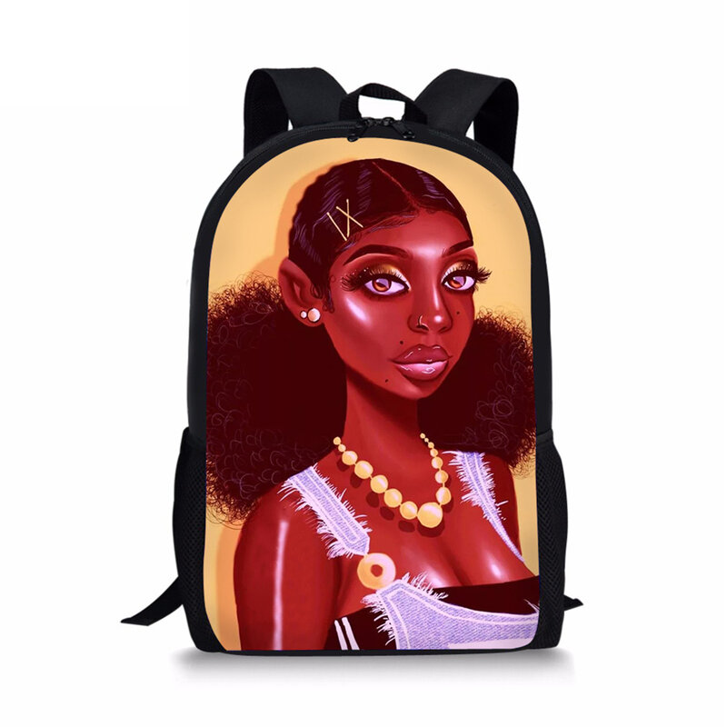 Детский рюкзак для начальной школы, черный школьный рюкзак с принтом в африканском стиле для девочек, дизайнерские школьные сумки для девоч...