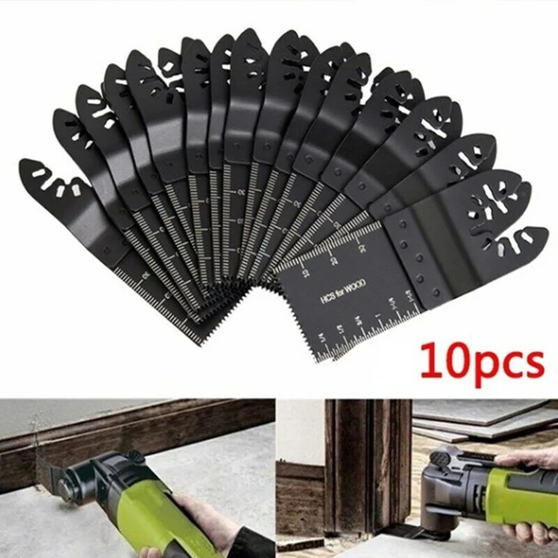 10PCS 34mm Universal HCS Oscillating Multi Tool Saw Blades for Metal Wood Cutting Multitool Woodworking Cutter Power Tools