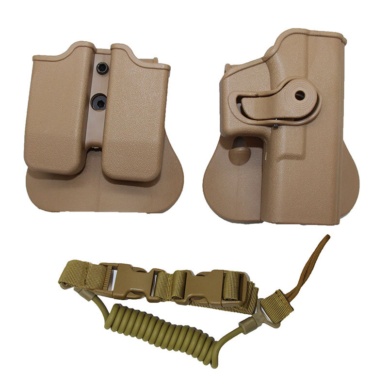 Tactical Pistol Holster for Glock 17 19 22 23 Airsoft Waist Belt Holster Gun Case Magazine Pouch Hunting Accessories