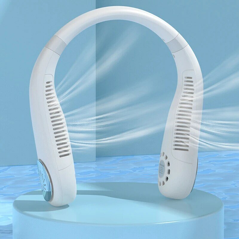 2400/4000mAh Lazy Hanging Neck Fan Outdoor Sports USB Charging Portable Silent Leafless Fan