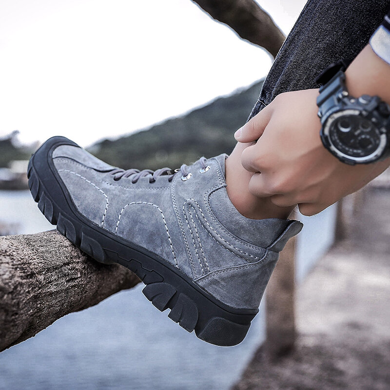 Zapatos de seguridad para invierno para hombre y mujer, calzado de trabajo resistente al agua, transpirable, con punta de acero